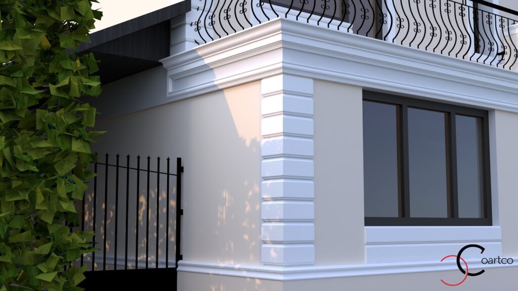 Simulare fatada casa cu profile decorative CoArtCo
