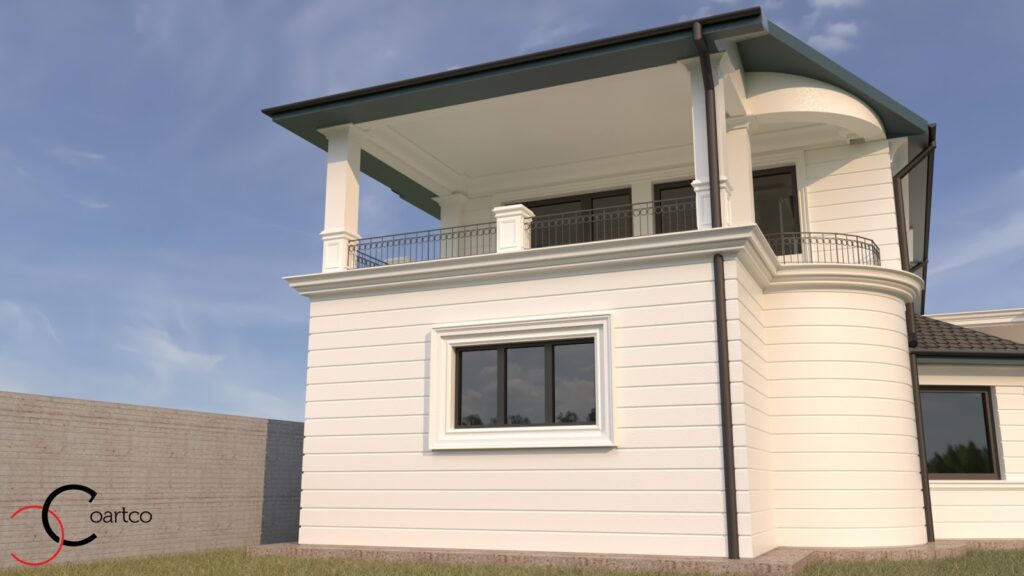 Simulare fatada casa cu profile decorative CoArtCo
